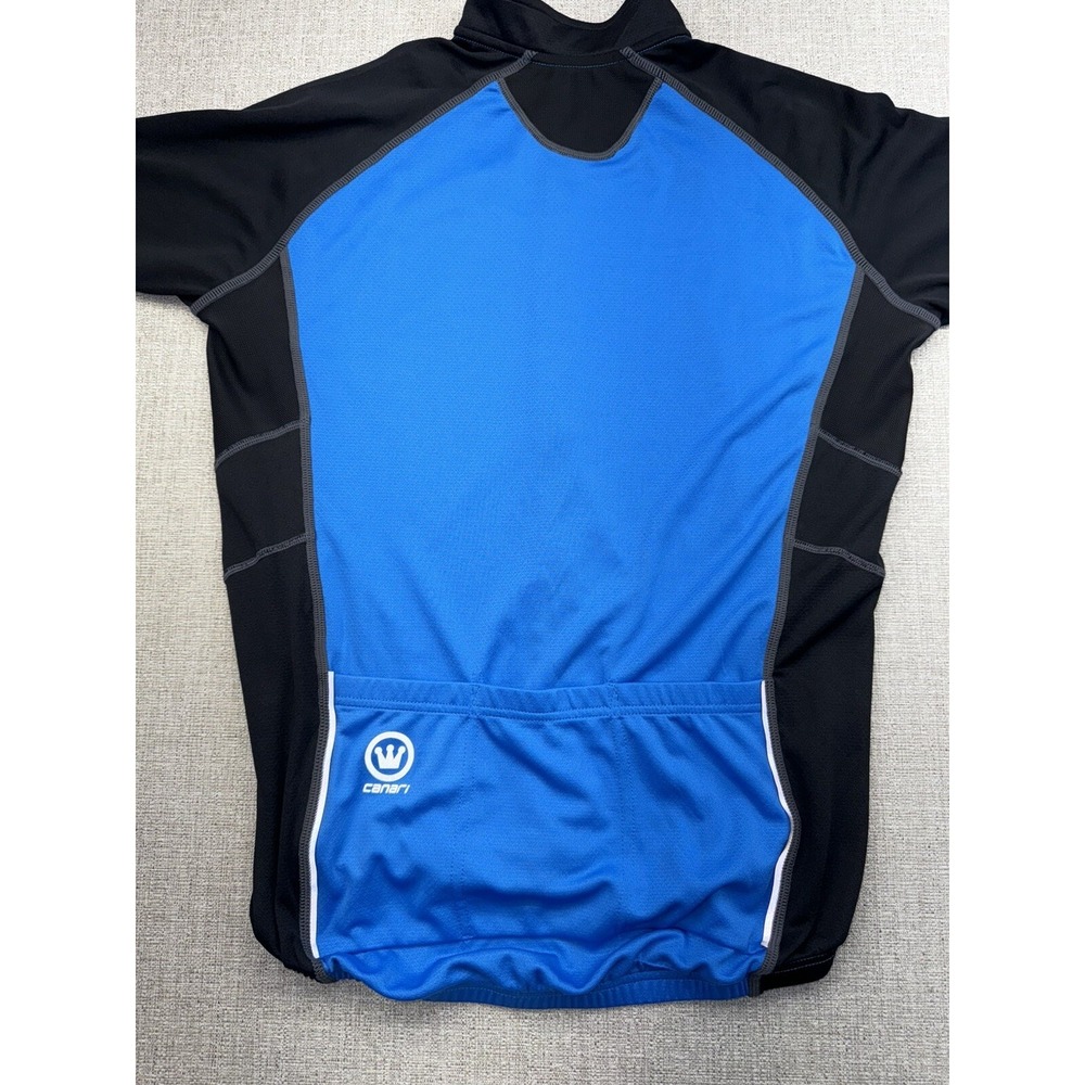 Canari Cycling Jersey Adult Medium Blue Full Zip Sports Stretch Mens - Picture 5 of 7